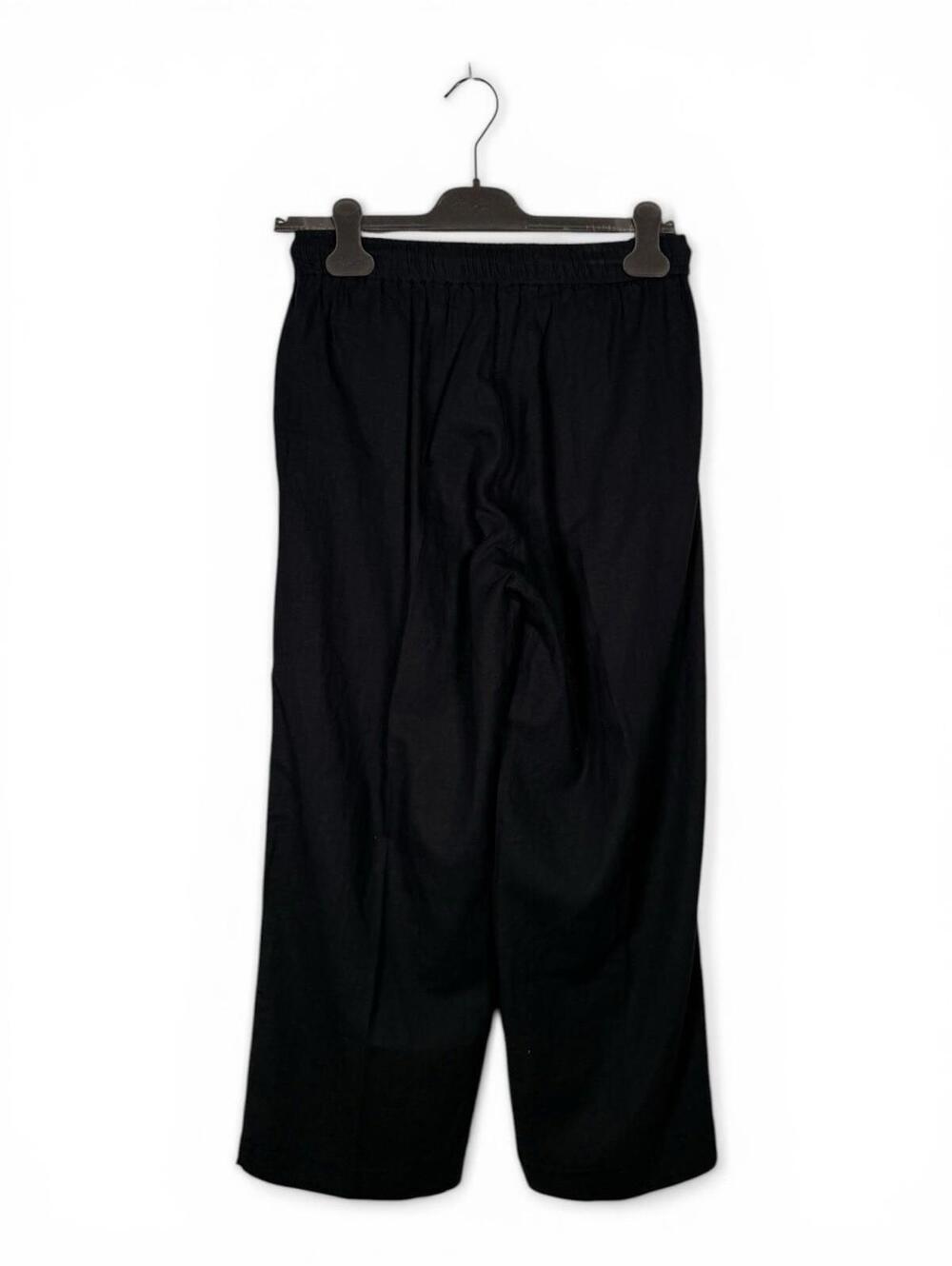 InWear US8 DrizaIW Culotte Women Medium Black Linen Wide Leg Drawstring Pants - Picture 3 of 6